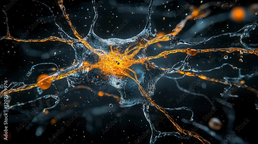 Aufkleber Artificial neurons in computer systems synthetic networks digital realm scientific visualization intricate design
