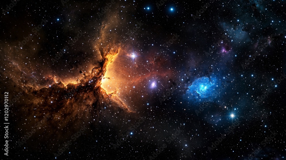 Poster astronomical light pathways from stars in space cosmic exploration digital art celestial environment