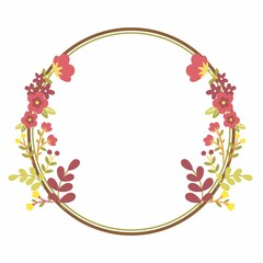 Wreath with purple and pink flowers