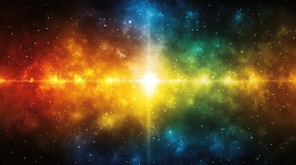 Naklejka premium A swirling rainbow fractal with neon colors and intricate geometric detail. The dotted patterns radiate from the center, creating a sci-fi inspired abstract design