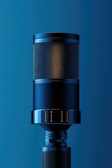 Microphone on blue background
