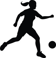 Free SVG of Woman Playing Soccer Illustration