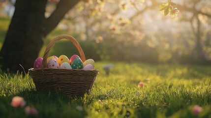 Easter Eggs in Grass