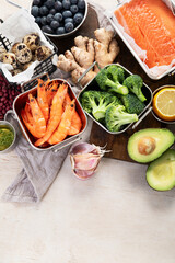 Foods high in vitamins, minerals and antioxidants. Anti age foods.