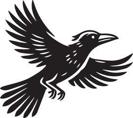 Obraz premium Crow vector illustration in black and white