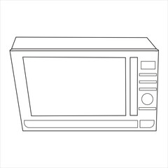 Fototapeta premium Microwave Oven Technical Diagram Line Drawing 