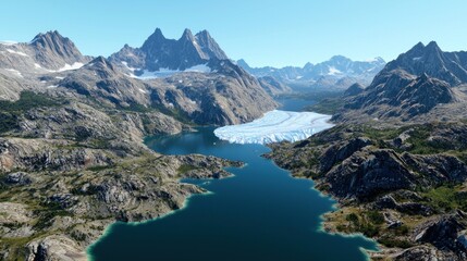 Alpine Lake and Mountain Range