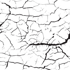 Obraz premium Broken transparent glass vector template for a design background. cracked concrete wall, Sketch crack texture. Ground cracks, breaks on land surface from earthquake