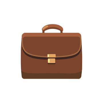 brown briefcase isolated on white background. 