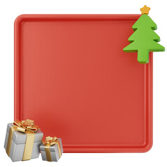 3d christmas red note paper text box