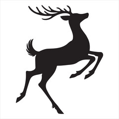 Obraz premium Festive Reindeer Silhouette Vector for Greeting Cards 