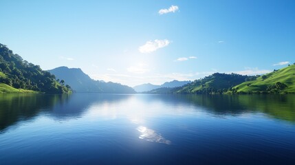 Peaceful Mountain Lake Landscape