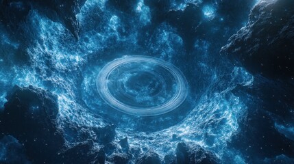 Celestial Ring Within a Glowing Nebula