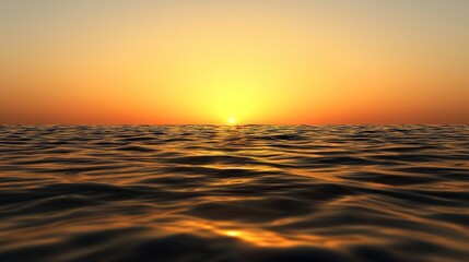 Obraz premium Golden Sunset Over Calm Ocean