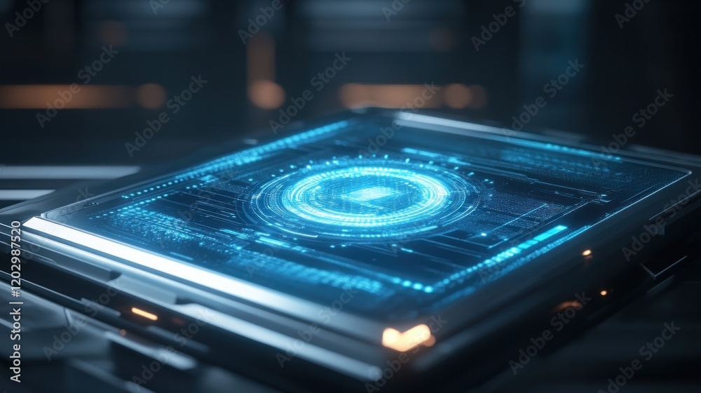 Poster Futuristic Technology Interface Displaying Data