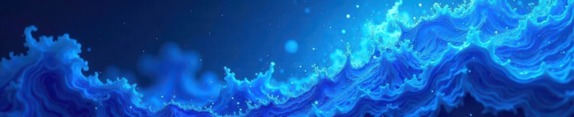 Swirling, vibrant blue hues create dynamic energy , abstract art, illustration