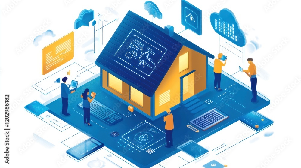 Poster smart home technology system integrates multiple devices