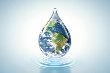 A single water droplet suspended