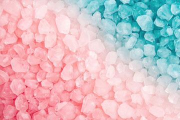 Pink and blue crystal textures with gradient transition, creating vibrant and colorful abstract background