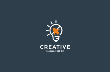 creative bulb logo design premium vector