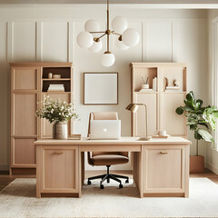 Light Wood Home Office Illustration