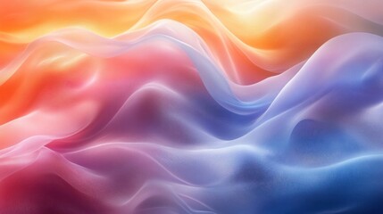 Obraz premium Abstract colorful waves flowing seamlessly in a gradient of warm and cool tones, evoking tranquility