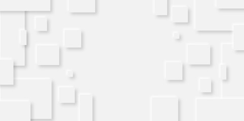 Abstract grey square shape with futuristic concept background.gray paper squares in bright light with shadows.neomorphism Abstract blurred background with Geometric light & white Space design concept.