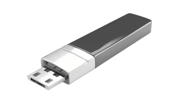 Sleek Modern USB Flash Drive Digital Storage Device 3D data grey icon fast high black metal shiny   