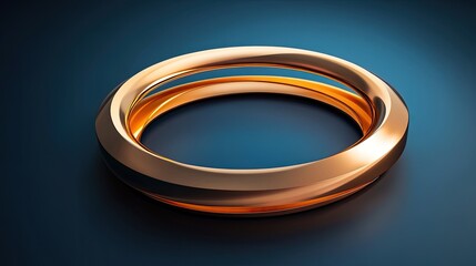 Abstract Gold Ring Design on Dark Blue Background