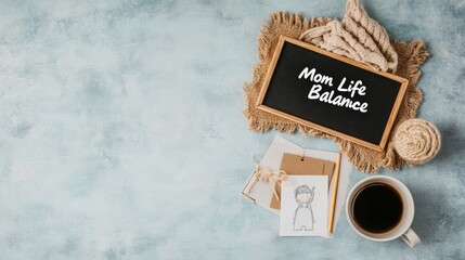 Scandi Spring Workspace Celebrating National Working Moms Day with Chalkboard Inspiration and Cozy Textures - Home Office Aesthetic for Remote Work and Mothers Day Season