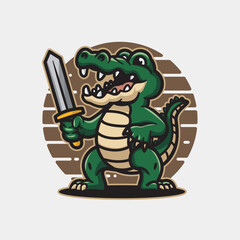 Obraz premium Crocodile mascot cartoon gaming logo