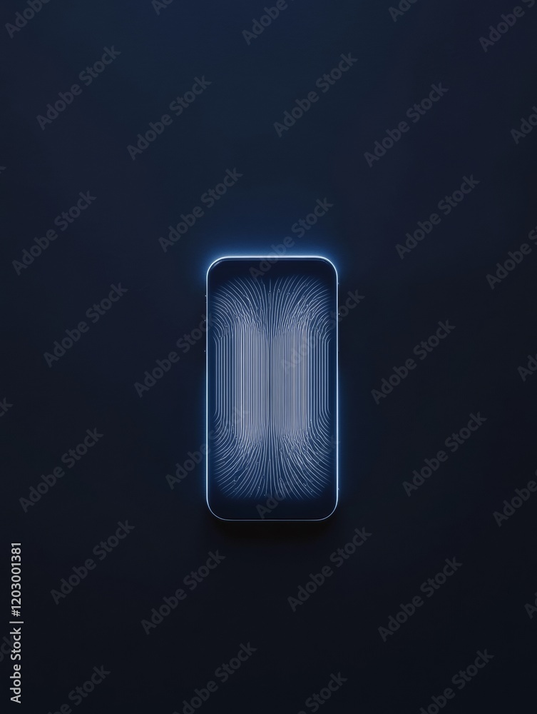 Aufkleber Neon Cybersecurity Visual Holographic Smartphone with Encrypted Digital Identity - Innovative Data Protection for Tech-Driven Business and Enhanced User Authentication