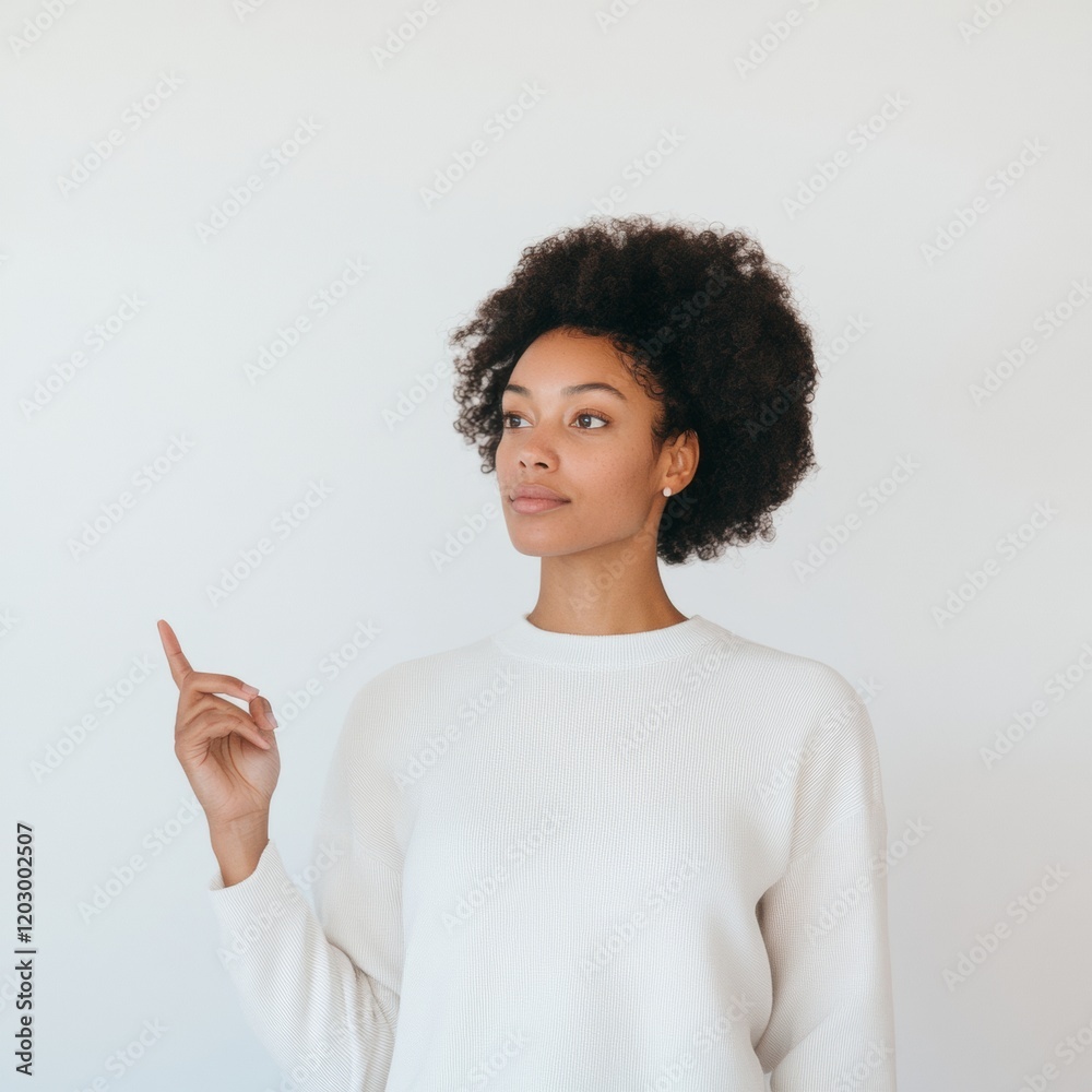 Aufkleber modern tech presentation african american female innovator using smart board in minimalist office - 