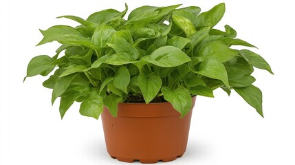 Fototapeta premium A small plant is in a brown pot