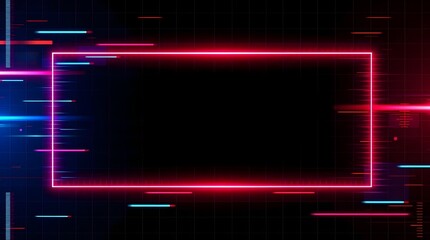 Dynamic glitch effect border on a dark background. Perfect for tech, gaming, or music visuals.