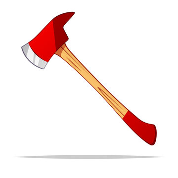 Firefighter axe vector isolated illustration