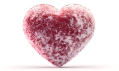 Fototapeta premium Red heart covered in white fluffy texture.