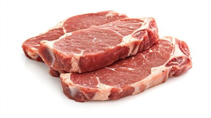 Three Raw Beef Steaks