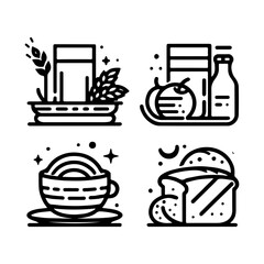 your minimalist bread icon with clean lines on a white background