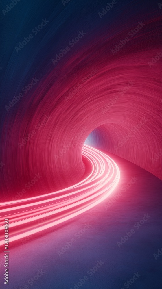 Aufkleber Neon Light Tunnel Dynamic Swirling Patterns Illuminating AI-Driven Systems for Tech Innovation and Smart Business Solutions
