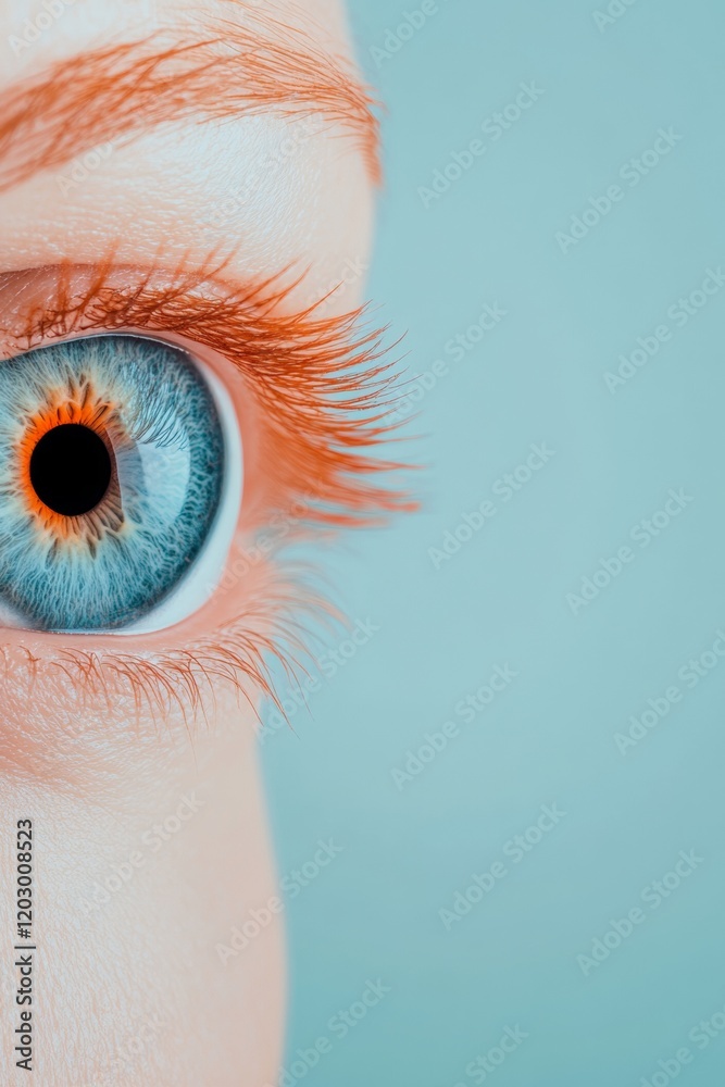 Poster contemporary ai vision close-up of detailed blue eye symbolizing advanced facial recognition for pre