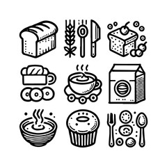 your minimalist bread icon with clean lines on a white background