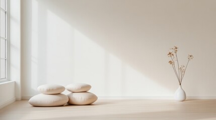 Minimalist Wellness Retreat Natural Light-Filled Meditation Studio with Eco-Friendly Materials for Health-Centric Design and Modern Workplace Wellness Enhancements