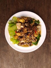 Stir fried Bok choy with Tofu and Mushroom