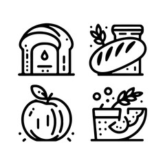 your minimalist bread icon with clean lines on a white background