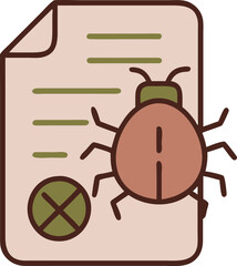 Minimalistic Debugging Document Vector with Bug Icon
