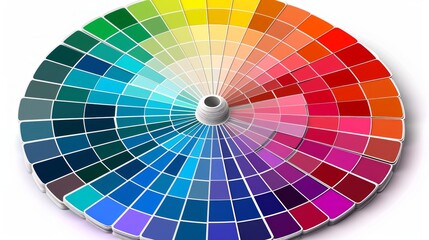 Color wheel chart, design guide, hues, shades, tints, graphic design tool, background white