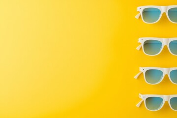 Tropical Chic Visuals Trendy Sunglasses on Bold Yellow - Vibrant Summer Marketing for Fashion and Lifestyle Brands, Enhanced Digital Engagement and Visual Merchandising