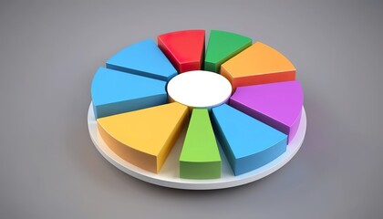 Fototapeta premium Colorful 3D Pie Chart.