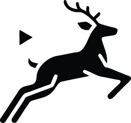 Minimalistic Black Deer Design for Wildlife Branding

